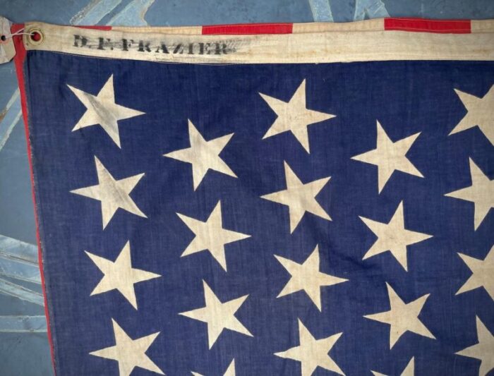 signed 45 star antique soft cotton american flag 1896 with dancing star configuration 7885