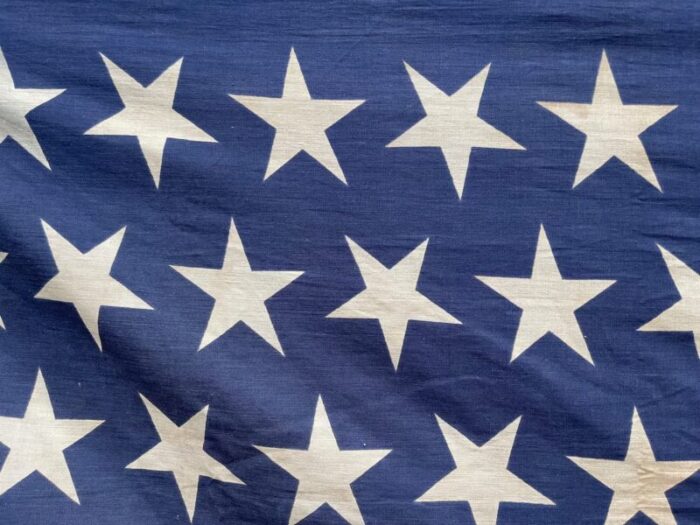 signed 45 star antique soft cotton american flag 1896 with dancing star configuration 9502