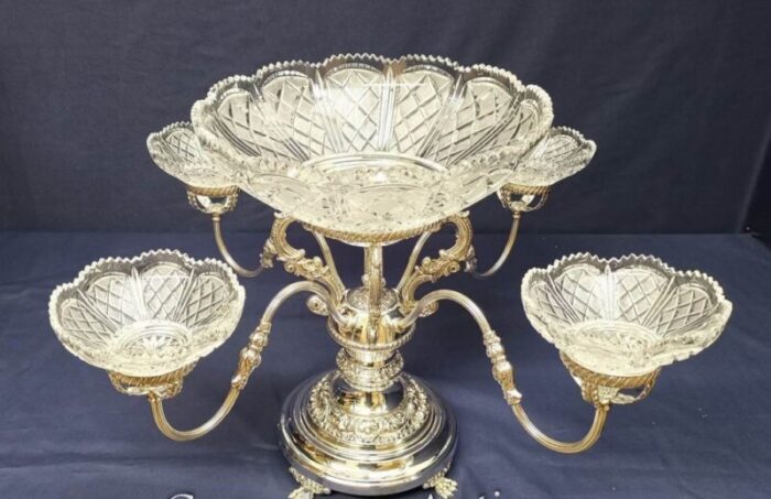 silver plated centrepiece from sheffield set of 2 1