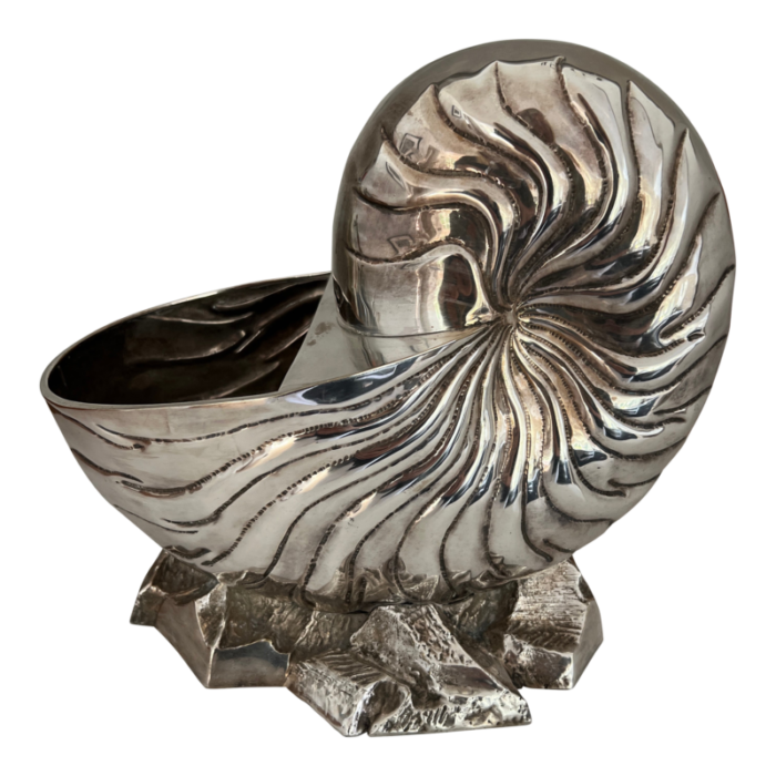 silver plated nautilus shell wine cooler 0171