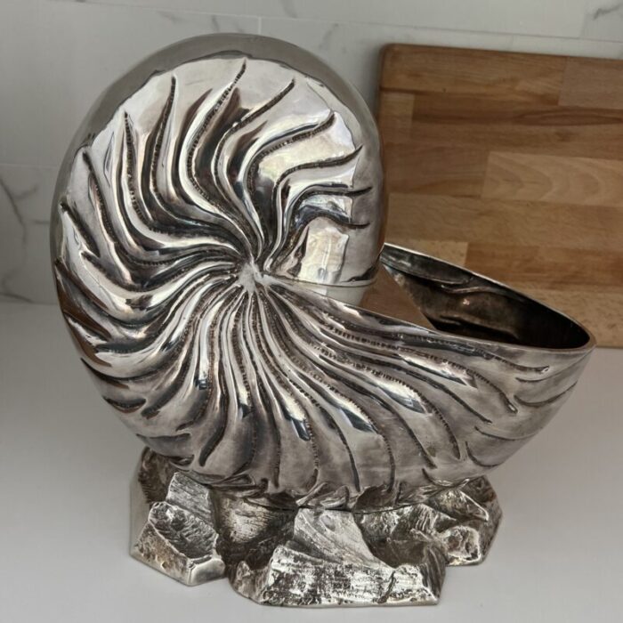 silver plated nautilus shell wine cooler 2132