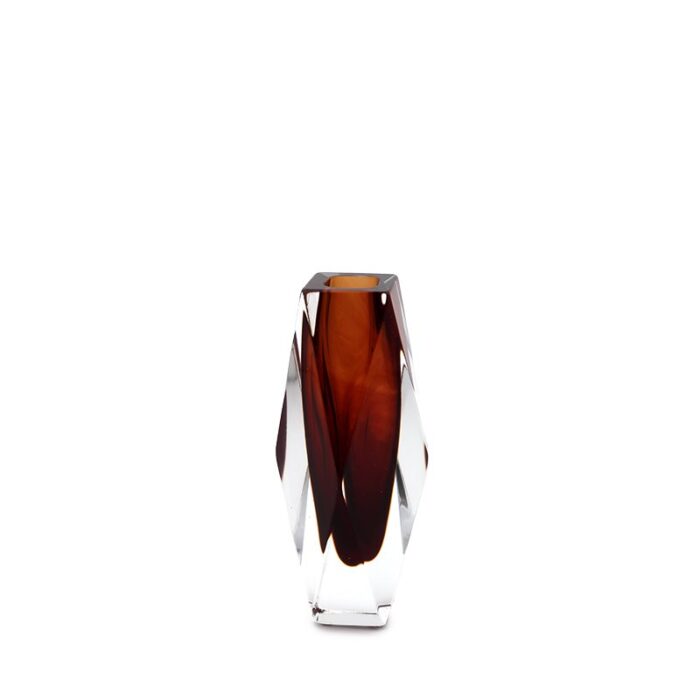 small san marco amber murano glass vase by alessandro mandruzzato 2