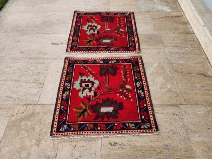 small turkish floral rugs set of 2 1