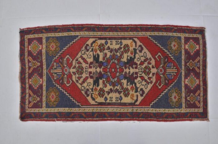 small vintage wool rug 1960s 0419