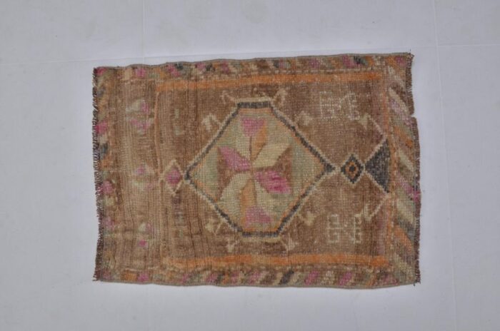 small vintage wool rug 1960s 1125