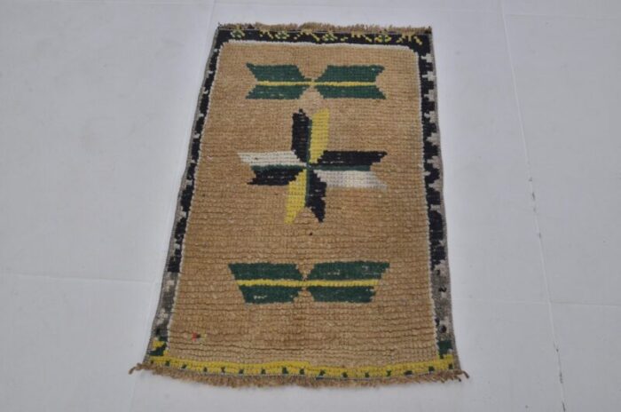 small vintage wool rug 1960s 1437