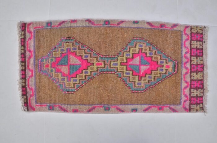 small vintage wool rug 1960s 2327