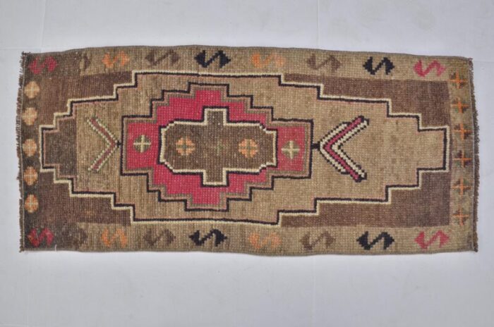 small vintage wool rug 1960s 3874