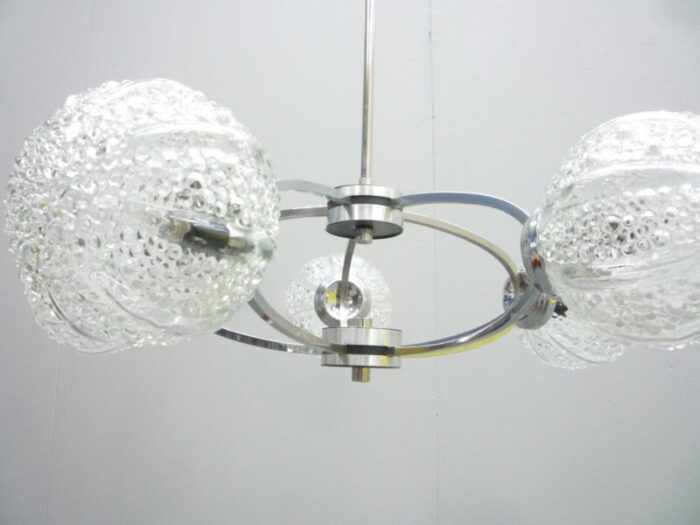 space age germanchrome and glass chandelier by richard essig 1960s 6120