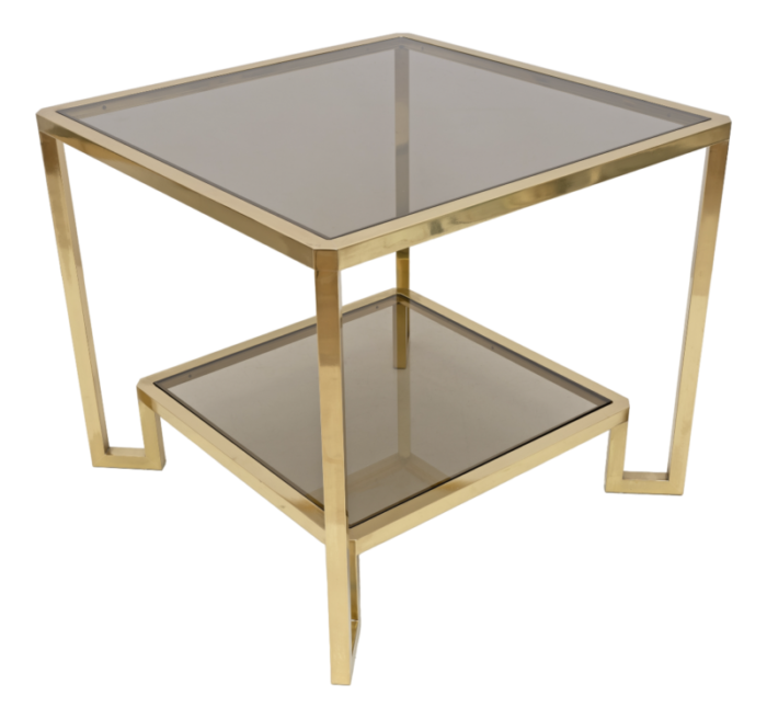 square brass coffee table ny guy lefevre for maison jansen france 1970s 4015