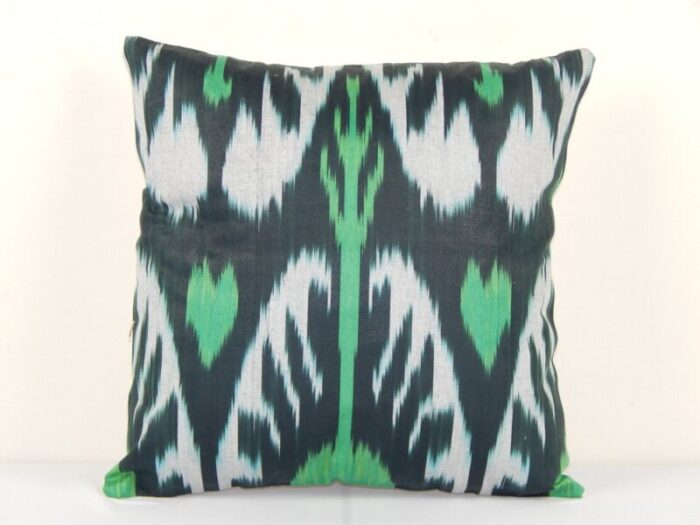 square handmade decorative uzbekistan ikat cushion cover 1