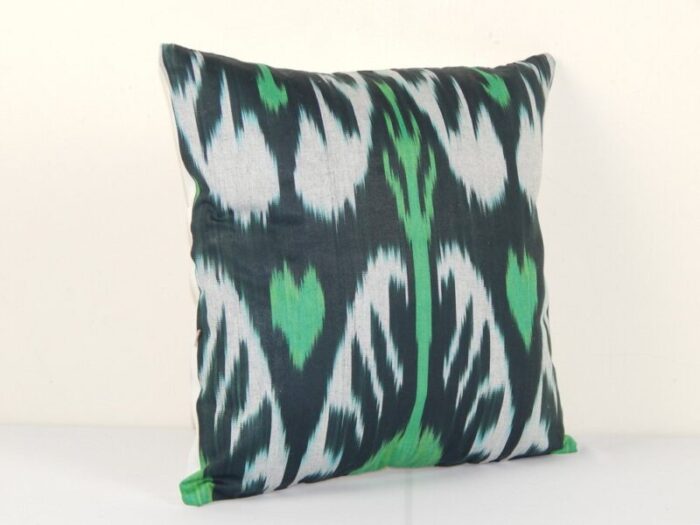 square handmade decorative uzbekistan ikat cushion cover 4