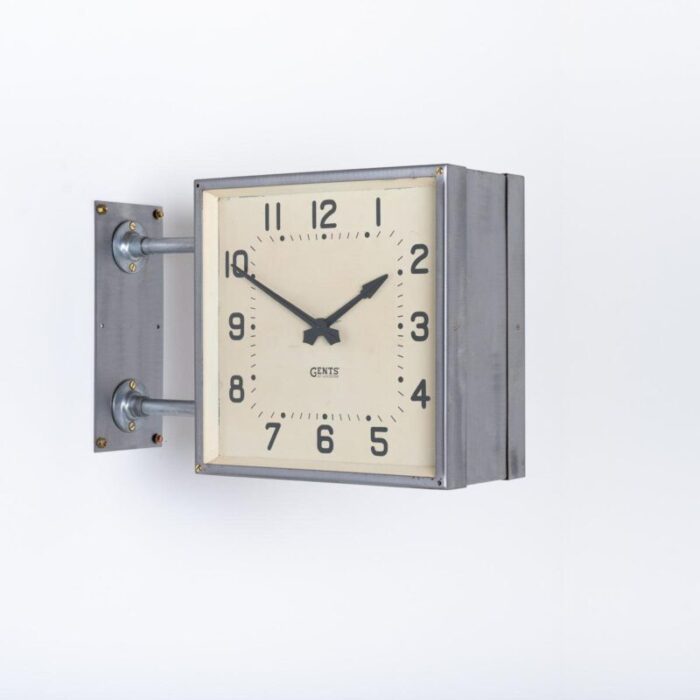 square wall mounted clock by gents of leicester 1