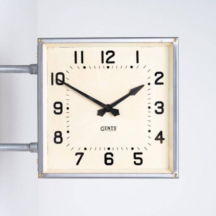 square wall mounted clock by gents of leicester 2