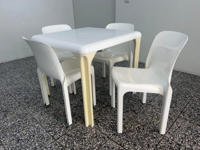 stadio 80 dining table and selene chairs by vico magistretti for artemide 1960s set of 6 3672