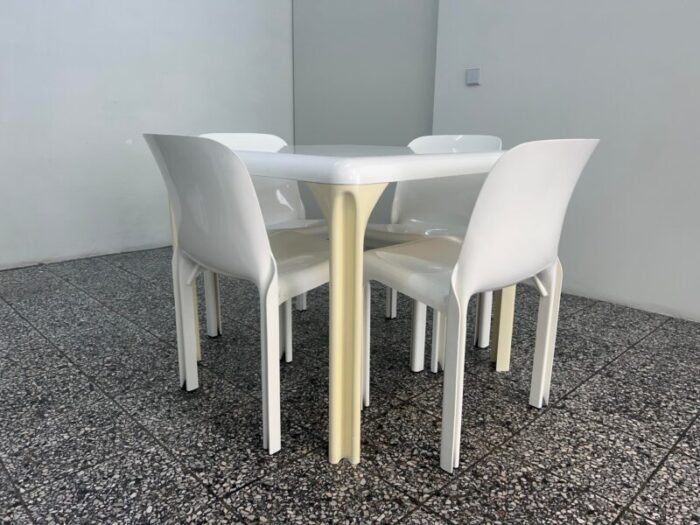 stadio 80 dining table and selene chairs by vico magistretti for artemide 1960s set of 6 8441