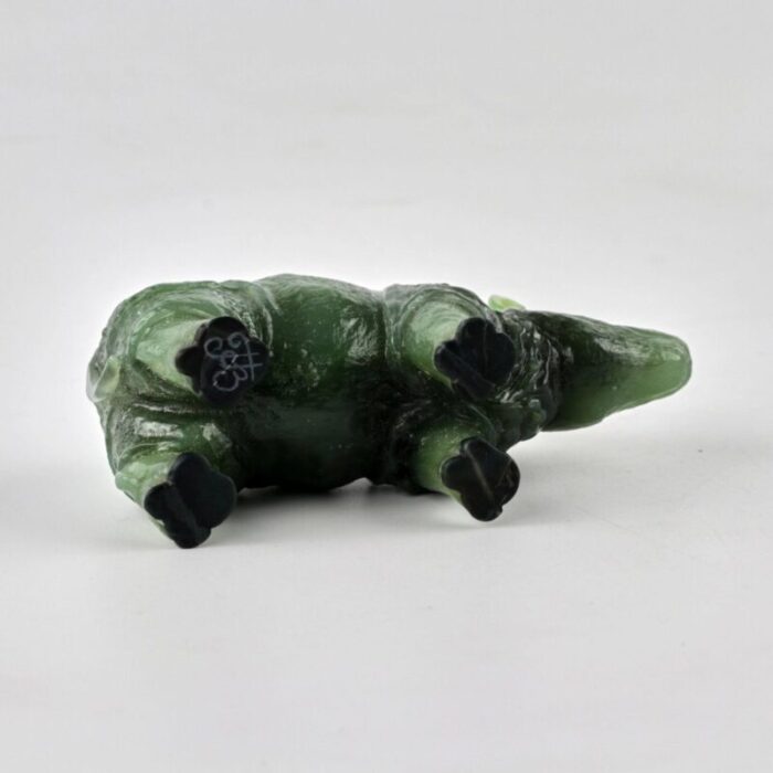 stone cutting miniature jade rhino in the style of faberge products 2000s 5