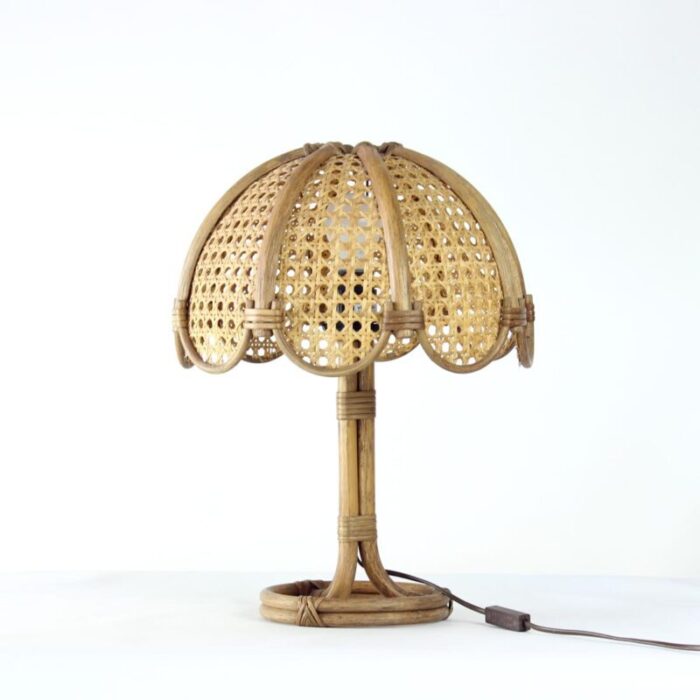 table lamp in bamboo and cane czech republic 1990s 1470