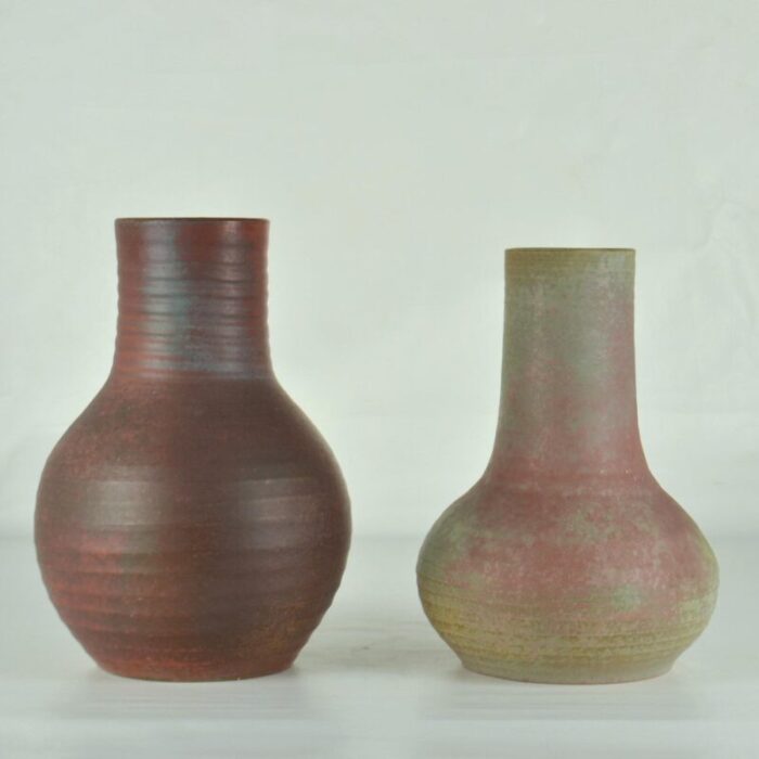 tall dutch studio pottery vases 1960s set of 2 3