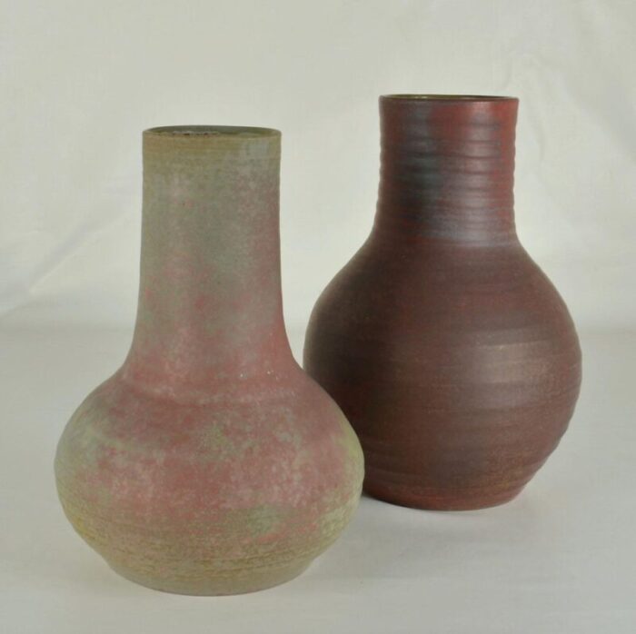 tall dutch studio pottery vases 1960s set of 2 4