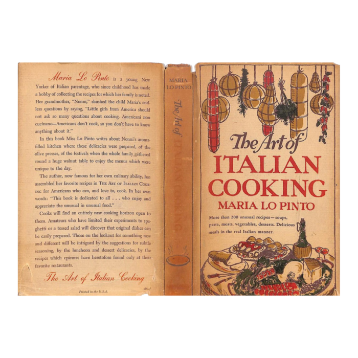 the art of italian cooking 1953 lo pinto maria inscribed 8975