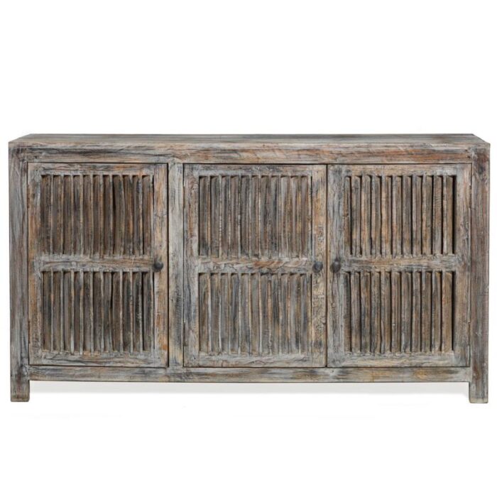 three door slatted sideboard 0061