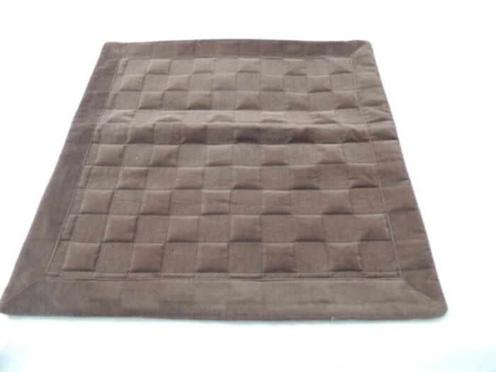 tone on tone brown velvet quilted style woven square pillow cover 0875