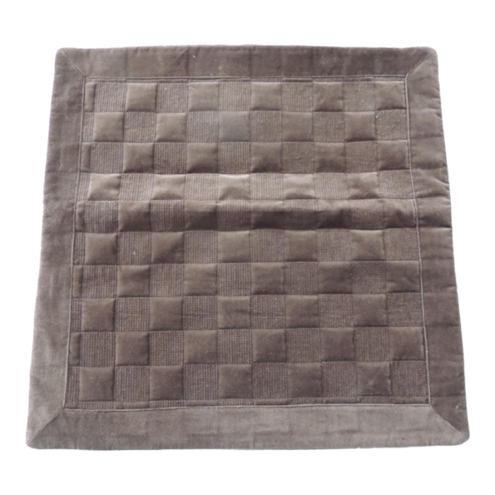 tone on tone brown velvet quilted style woven square pillow cover 6999