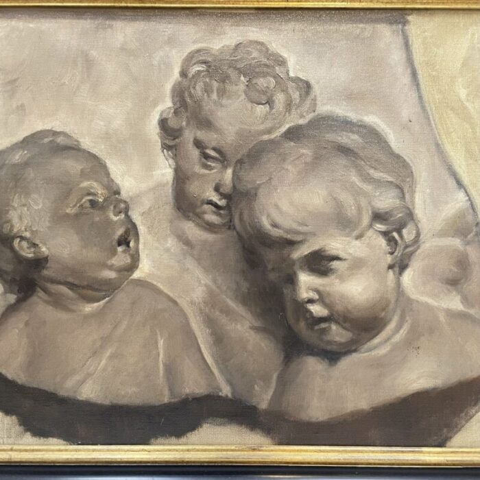 trompe l oeil bas relief with cherubs heads 3