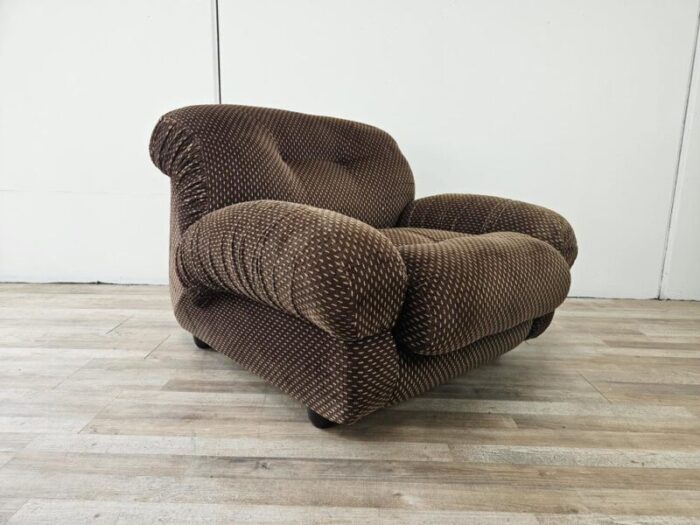 upholstered armchair in fabric 1970s 3849