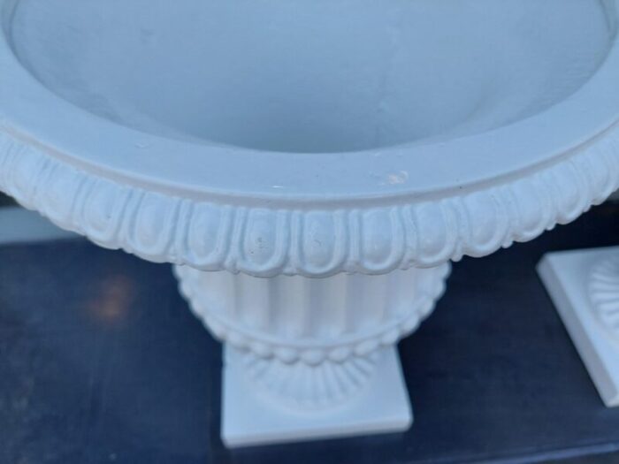 victorian garden campana urns in cast iron set of 2 7