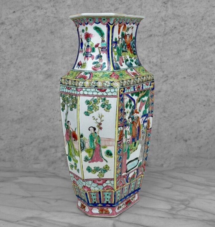 vintage 17 traditional chinese porcelain figural immortal panel vase 2770