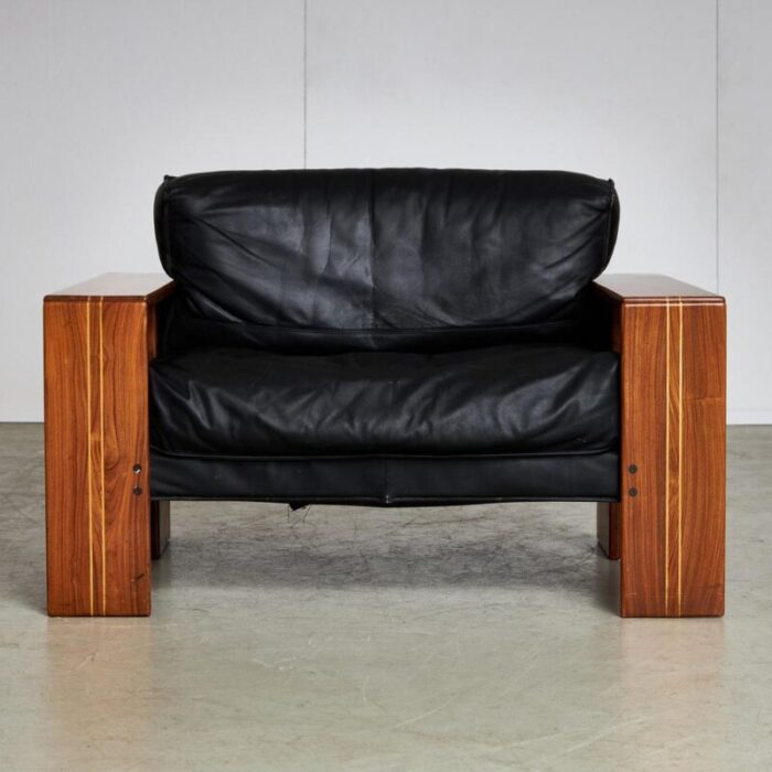 vintage armchair in leather from maxalto 9809