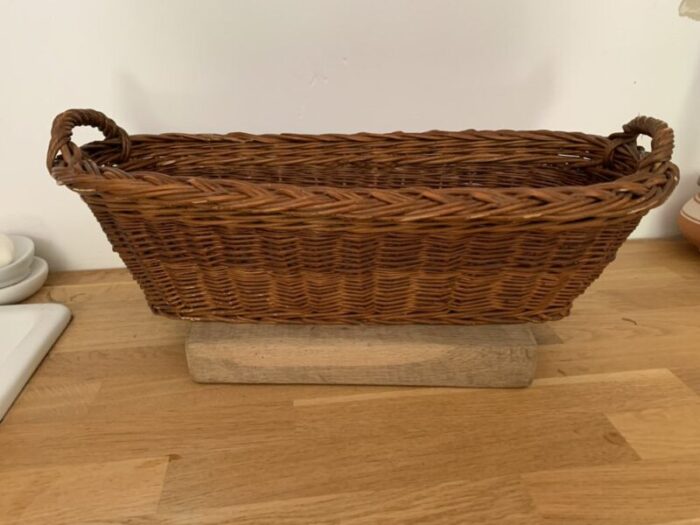 vintage baguette wicker basket 1