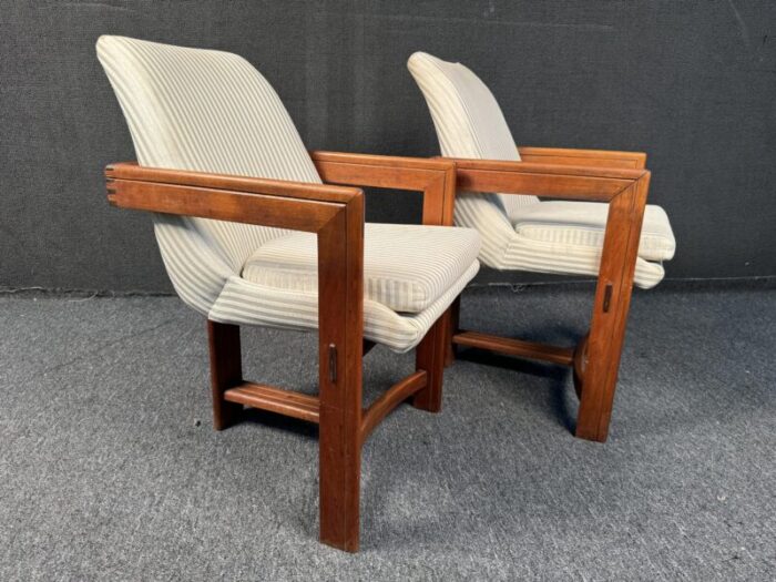 vintage bauhaus style teak chairs a pair 0617