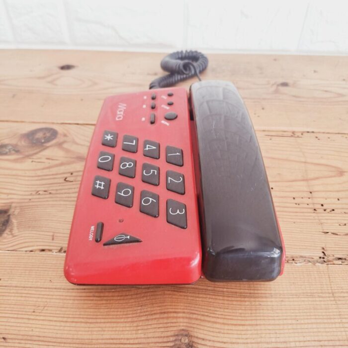 vintage black and red desk phone 1970s 2024