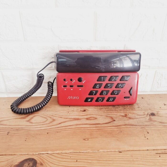 vintage black and red desk phone 1970s 6235