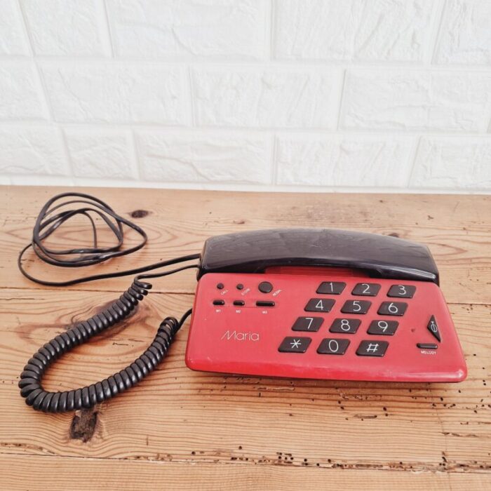 vintage black and red desk phone 1970s 9171