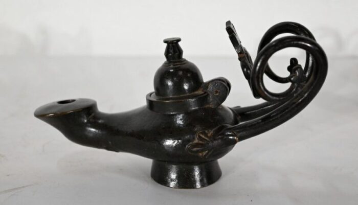 vintage bronze oil lamps 1890s set of 2 11