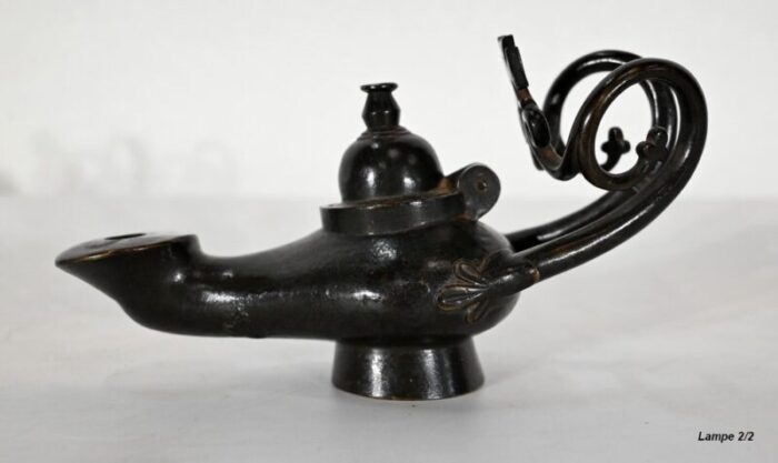 vintage bronze oil lamps 1890s set of 2 15