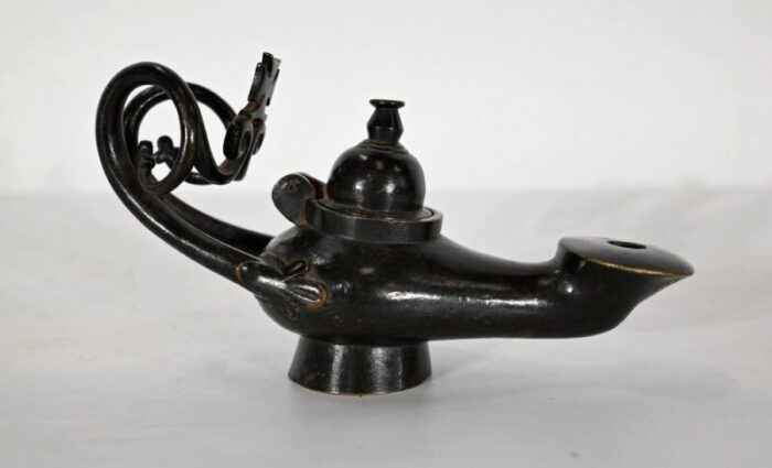 vintage bronze oil lamps 1890s set of 2 17