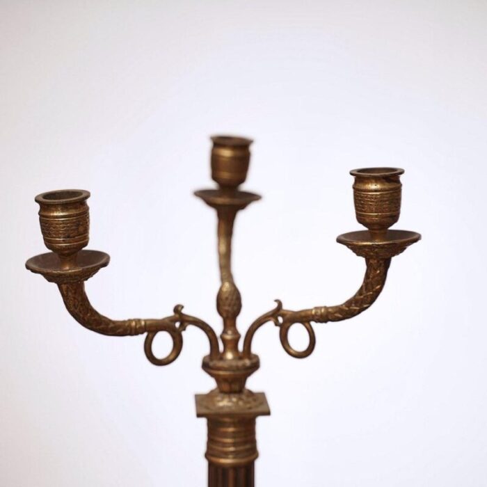 vintage bronze three arm candelabrum 3