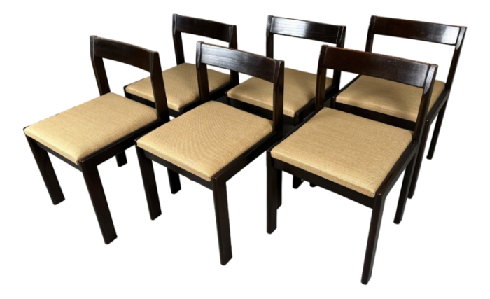 vintage brutalist dining room chairs set of 6 8307