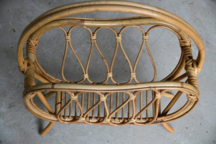 vintage cane magazine rack 7 1