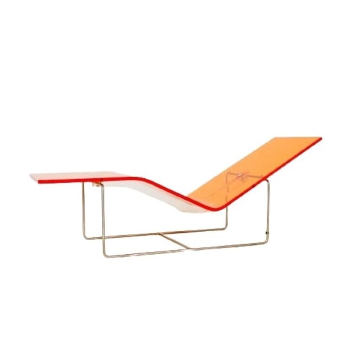 vintage chaise lounge in orange by jean marie massaud 1990s 4307