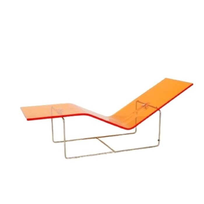 vintage chaise lounge in orange by jean marie massaud 1990s 7229