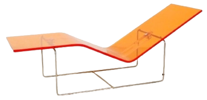 vintage chaise lounge in orange by jean marie massaud 1990s 9654