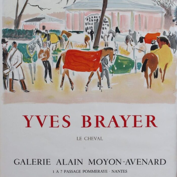 vintage french exhibition poster by yves brayer for galerie alain moyon avenard 1975 8