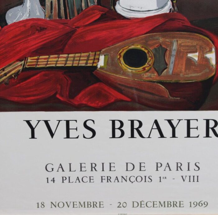 vintage french exhibition poster by yves brayer for galerie de paris 1969 10