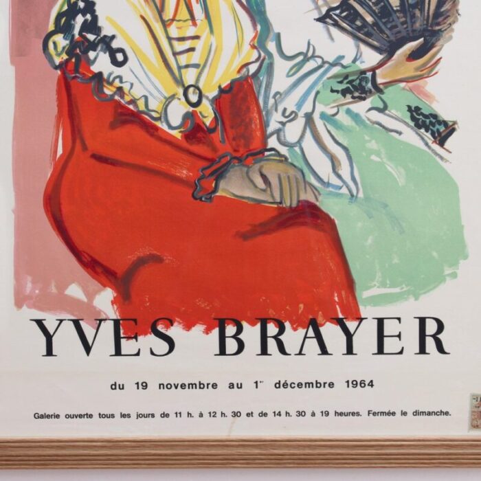 vintage french exhibition poster by yves brayer for galerie isy brachot brussels 1964 13